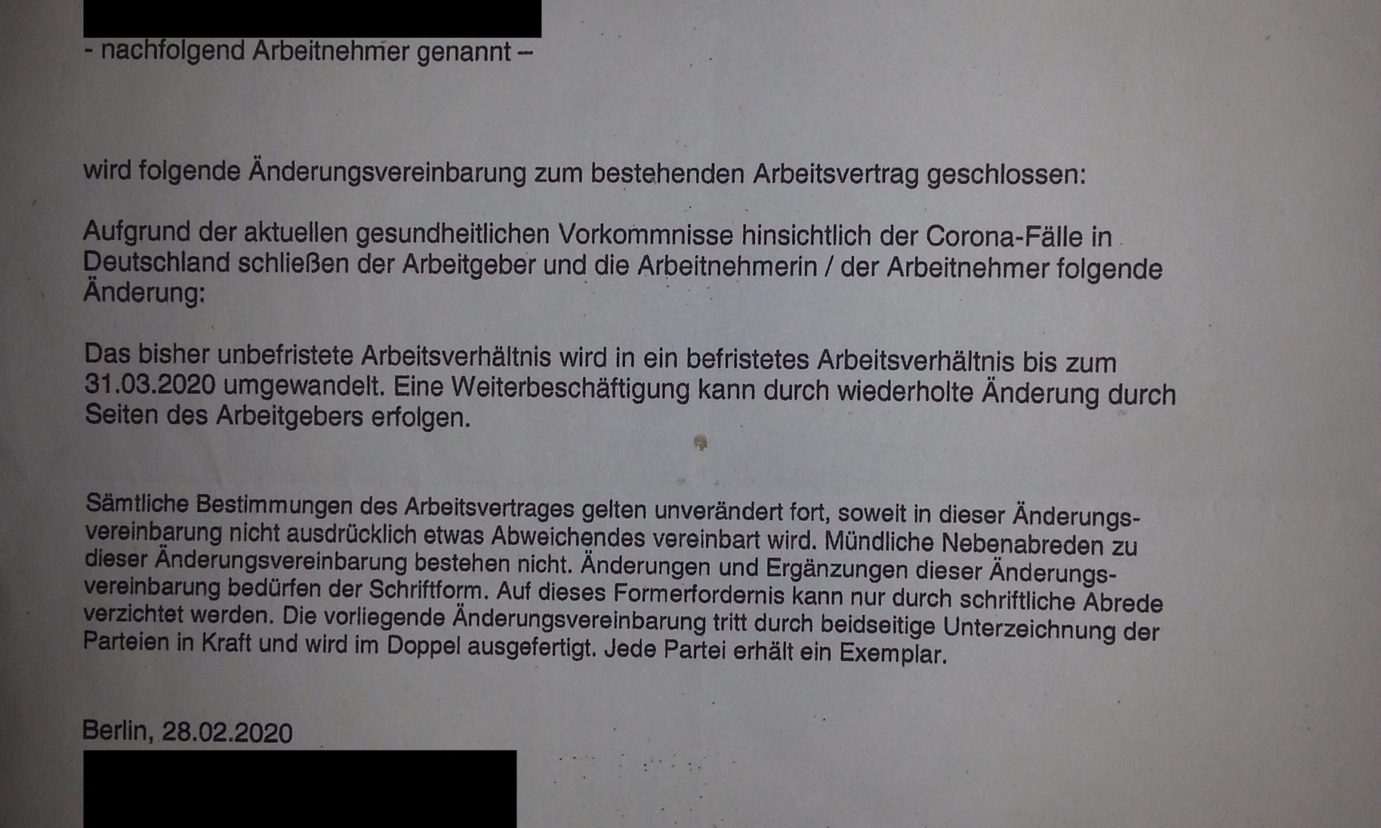 Vorlage Kundigung Arbeitsvertrag Durch Arbeitnehmer Vorlage