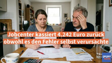 Beitragsbild von: Bürgergeld: Jobcenter kassiert 4.242 Euro zurück obwohl es den Fehler selbst verursachte
