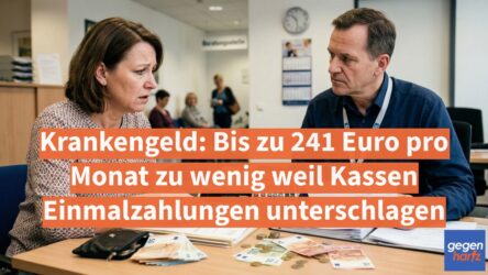 Beitragsbild von: Krankengeld: Bis zu 241 Euro pro Monat zu wenig weil Kassen Einmalzahlungen unterschlagen