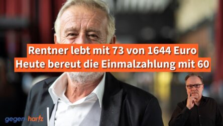 Beitragsbild von: Rentner 73 lebt mit 1644 Euro Rente und heute bereut er die Zahlung mit 60