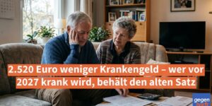 Krankengeld: 2.520 Euro weniger Krankengeld – wer vor 2027 krank wird, behält den alten Satz