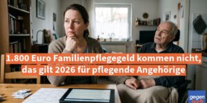 Pflegegeld: 1.800 Euro Familienpflegegeld kommen nicht, das gilt 2026 für pflegende Angehörige