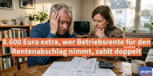 Rente: 8.600 Euro extra für die Krankenkasse, wer Betriebsrente für Abschlag nimmt, zahlt doppelt