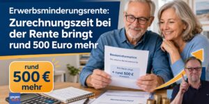 Erwerbsminderungsrente: Zurechnungszeit bei der Rente bringt rund 500 Euro mehr
