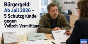 Bürgergeld: 5 Schutzgründe gegen Vollzeit-Vermittlung ab Juli 2026