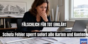 Schufa meldet Frau als tot: Fehler sperrt sofort alle Konten und Karten