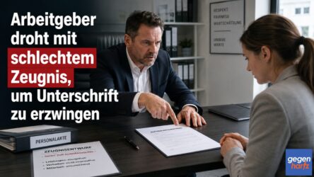 Beitragsbild von: Arbeitgeber droht mit schlechtem Zeugnis, um Unterschrift zu erzwingen