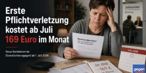 Bürgergeld: Erste Pflichtverletzung kostet ab Juli 169 Euro im Monat