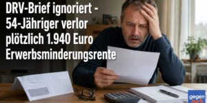 DRV-Brief ignoriert - 54-Jรคhriger verlor Erwerbsminderungsrente