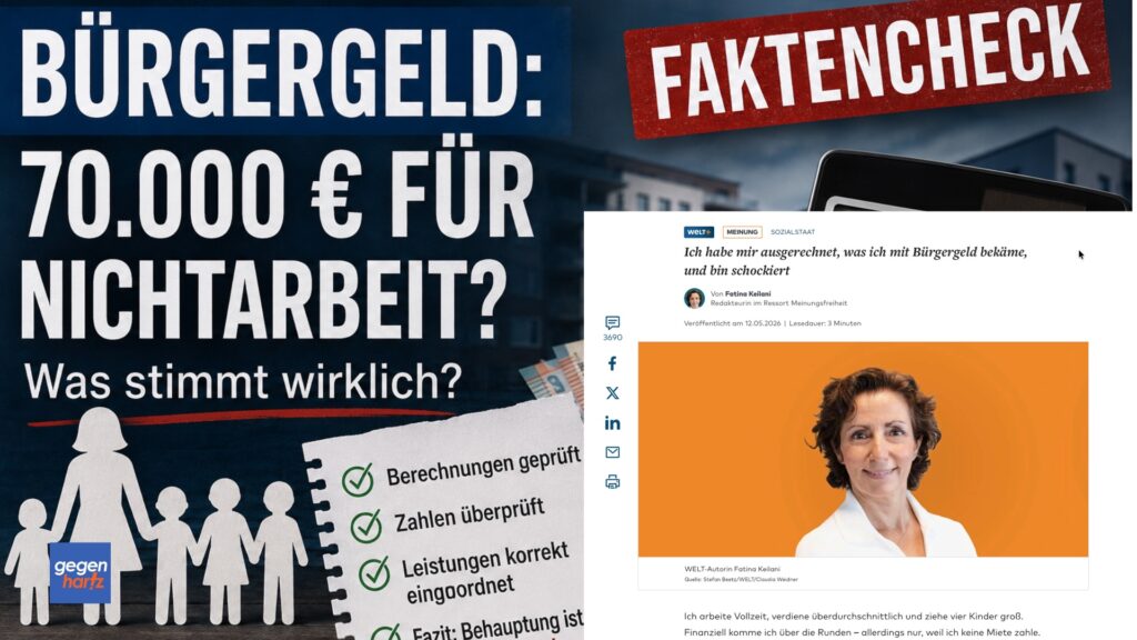 Beitragsbild von: 70.000 Euro Bürgergeld für Nichtarbeit? Die Welt rechnet falsch