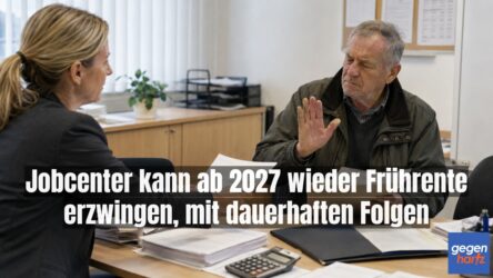 Beitragsbild von: Bürgergeld: Jobcenter kann ab 2027 wieder Frührente erzwingen, mit dauerhaften Folgen