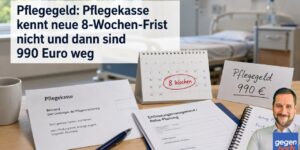 Pflegegeld: Pflegekasse kennt neue 8-Wochen-Frist nicht und dann sind 990 Euro weg