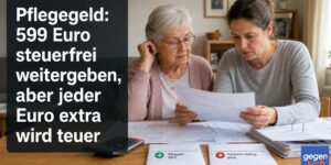 Pflegegeld: 599 Euro steuerfrei weitergeben, aber jeder Euro extra wird teuer