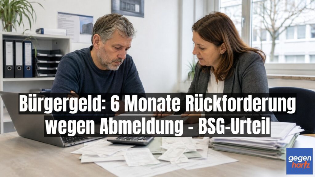 Beitragsbild von: Bürgergeld-Bezieher muss 6 Monate Bürgergeld zurückzahlen, weil er sich abgemeldet hat