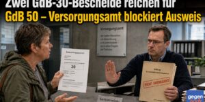 Schwerbehinderung: Zwei GdB-30-Bescheide reichen fรผr GdB 50 โ Versorgungsamt blockiert