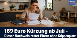 169 Euro Bürgergeld-Kürzung ab Juli - Nachweis rettet aber Eltern ohne Krippenplatz