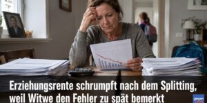 Erziehungsrente schrumpft nach Splitting, weil Witwe den Fehler zu spät bemerkte
