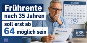 Frührente nach 35 Jahren soll erst ab 64 möglich sein