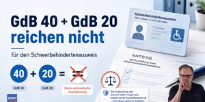 GdB 40 plus GdB 20 reichen nicht für Schwerbehindertenausweis