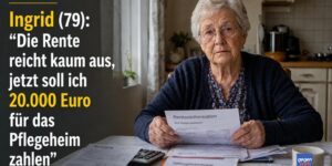 Ingrid kommt mit ihrer Rente gerade so durch und soll jetzt 20.000 Euro fürs Pflegeheim zahlen