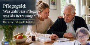 Pflegegeld: Was zählt als Pflege, was als Betreuung? Der Tätigkeits-Katalog für Angehörige