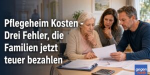 Pflegegeld: Pflegeheim Kosten - Drei Fehler, die Familien jetzt teuer bezahlen