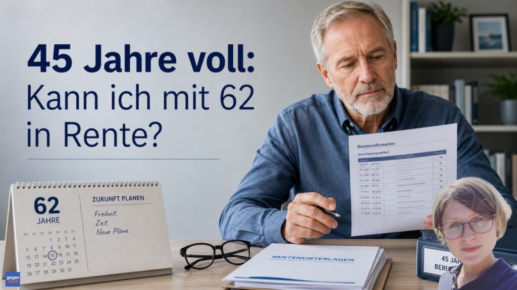 Beitragsbild von: 45 Jahre voll: Kann ich mit 62 in Rente gehen?