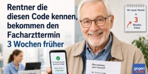 Wenn Rentner den Code kennen, bekommen sie den Facharzttermin 3 Wochen früher