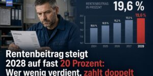 Rente: Rentenbeitrag steigt 2028 auf 20 Prozent: Wer wenig verdient, zahlt doppelt