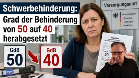 Beitragsbild von: Schwerbehinderung: Grad der Behinderung von 50 auf 40 herabgesetzt
