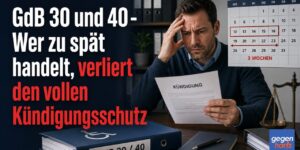 Schwerbehinderung: GdB 30 und 40 - Wer zu spät handelt, verliert den vollen Kündigungsschutz