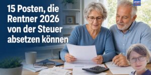 Rente: 15 Posten, die Rentner 2026 jetzt von der Steuer absetzen können