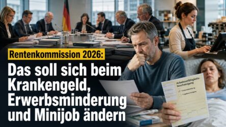 Beitragsbild von: Rentenkommission 2026: Das soll sich beim Krankengeld, Erwerbsminderungsrente und beim Minijob jetzt noch ändern