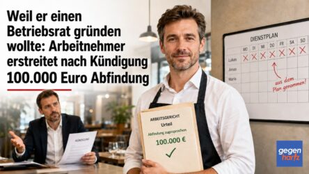 Beitragsbild von: Weil er einen Betriebsrat gründen wollte: Arbeitnehmer erstreitet nach Kündigung 100.000 Euro Abfindung