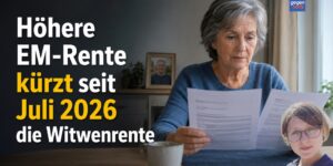 Höhere EM-Rente kürzt seit Juli 2026 die Witwenrente
