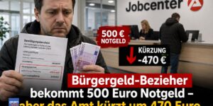 Bürgergeld-Bezieher bekommt 500 Euro Notgeld– aber das Amt kürzt um 470 Euro