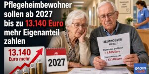 Pflegegeld: Heimbewohner zahlen ab 2027 bis zu 13.140 Euro mehr Eigenanteil
