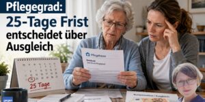 Pflegegeld: 25-Tage-Frist entscheidet beim Pflegegrad über 70 Euro Ausgleich
