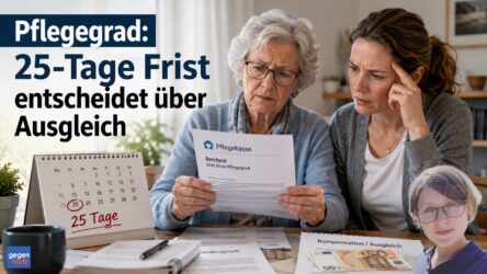Beitragsbild von: Pflegegeld: 25-Tage-Frist entscheidet beim Pflegegrad über 70 Euro Ausgleich