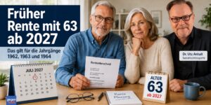 Frührente mit 63 ab 2027: Das gilt jetzt für die Jahrgänge 1962, 1963 sowie 1964