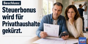 Beschluss: Steuerbonus wird für Privathaushalte gekürzt.