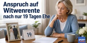 Anspruch auf Witwenrente nach nur 19 Tagen Ehe