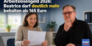 Arbeitslosengeld 2026: Beatrice darf deutlich mehr behalten als 165 Euro