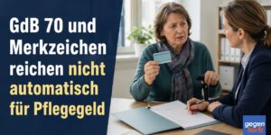 GdB 70 und Merkzeichen reichen nicht automatisch für Pflegegeld