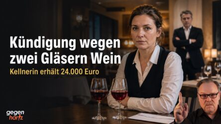 Beitragsbild von: Kündigung wegen 2 Gläsern Wein während der AU: Gericht spricht dann 24.000 Euro Abfindung zu