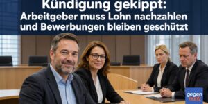 Kündigung gekippt: Arbeitgeber muss Lohn nachzahlen und Bewerbungen bleiben geschützt