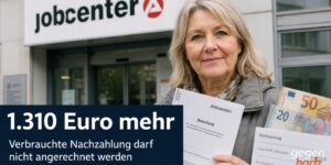 Grundsicherung 1.310 Euro mehr vom Jobcenter: Verbrauchte Nachzahlung darf nicht zur Lücke führen