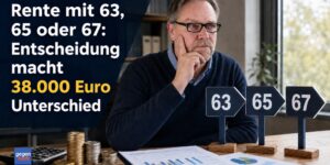 Rente mit 63, 65 oder 67: Entscheidung kann 38.000 Euro Unterschied ausmachen
