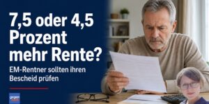 7,5 oder 4,5 Prozent EM-Renten-Zuschlag: Erwerbsminderungsrentner sollten jetzt Bescheid prüfen