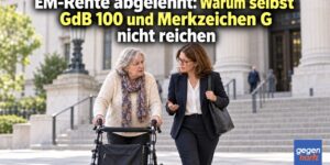 EM-Rente abgelehnt: Warum selbst GdB 100 und Merkzeichen G nicht reichen